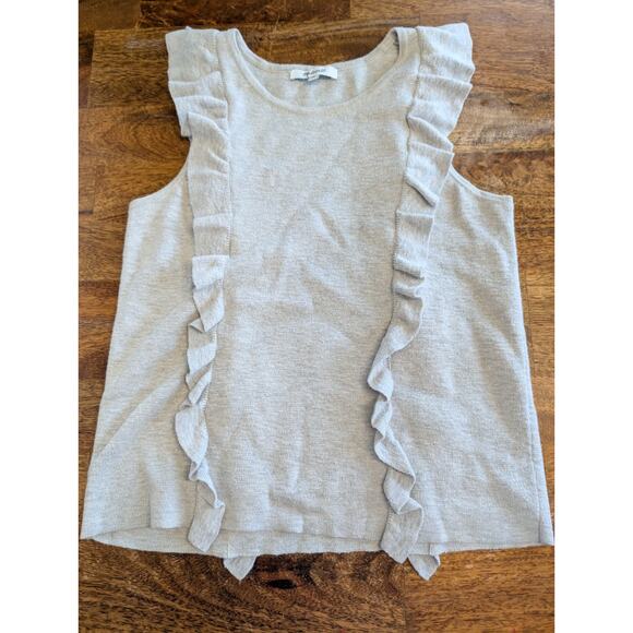 Ann Taylor Tops - Madewell Womens size XS Sleeveless Shirt Top Cream Oatmeal Ruffle Tank EUC